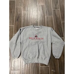 Vintage 90s Ohio State Buckeyes Grey Sweater Crewneck Size Medium